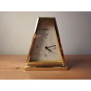 Vintage Howard Miller Brass Desk Clock. Tested. Works.